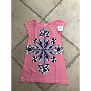 NWT Tea Collection pink geometric print dress - girls size 3